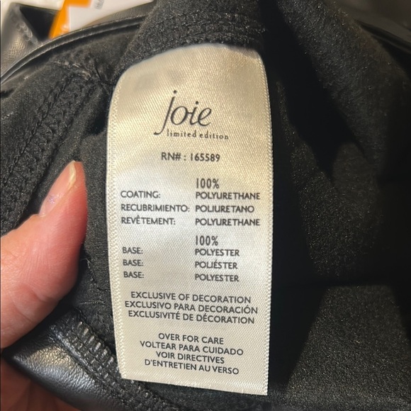 Joie Black Vegan Faux Leather. The Joie Pant. NWT  size 12 - Picture 9 of 15